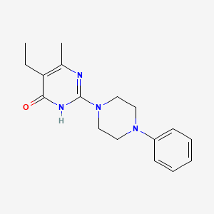 molecular formula C17H22N4O B6032529 5-ethyl-6-methyl-2-(4-phenyl-1-piperazinyl)-4(3H)-pyrimidinone 