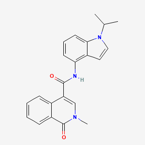 molecular formula C22H21N3O2 B603253 2-methyl-1-oxo-N-[1-(propan-2-yl)-1H-indol-4-yl]-1,2-dihydroisoquinoline-4-carboxamide CAS No. 1676072-88-0