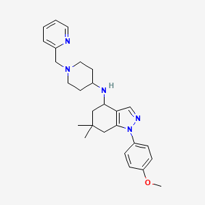 1-(4-methoxyphenyl)-6,6-dimethyl-N-[1-(2-pyridinylmethyl)-4-piperidinyl]-4,5,6,7-tetrahydro-1H-indazol-4-amine