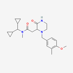 N-(dicyclopropylmethyl)-2-[1-(4-methoxy-3-methylbenzyl)-3-oxo-2-piperazinyl]-N-methylacetamide