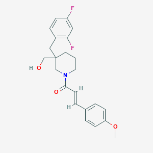 {3-(2,4-difluorobenzyl)-1-[(2E)-3-(4-methoxyphenyl)-2-propenoyl]-3-piperidinyl}methanol