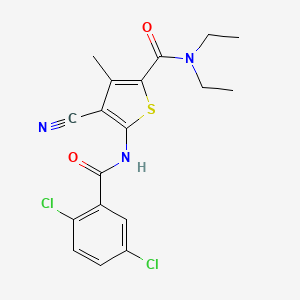 4-cyano-5-[(2,5-dichlorobenzoyl)amino]-N,N-diethyl-3-methyl-2-thiophenecarboxamide