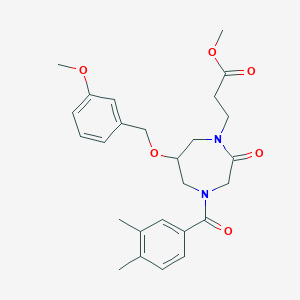 methyl 3-{4-(3,4-dimethylbenzoyl)-6-[(3-methoxybenzyl)oxy]-2-oxo-1,4-diazepan-1-yl}propanoate