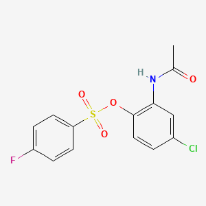 molecular formula C14H11ClFNO4S B6032620 2-(acetylamino)-4-chlorophenyl 4-fluorobenzenesulfonate 