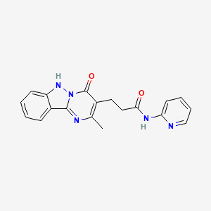molecular formula C19H17N5O2 B603263 3-(4-hydroxy-2-methylpyrimido[1,2-b]indazol-3-yl)-N-(pyridin-2-yl)propanamide CAS No. 1676053-72-7