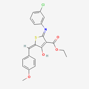 ethyl 2-[(3-chlorophenyl)amino]-5-(4-methoxybenzylidene)-4-oxo-4,5-dihydro-3-thiophenecarboxylate