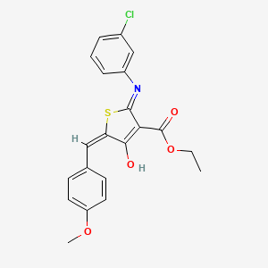 molecular formula C21H18ClNO4S B6032634 ethyl 2-[(3-chlorophenyl)amino]-5-(4-methoxybenzylidene)-4-oxo-4,5-dihydro-3-thiophenecarboxylate 