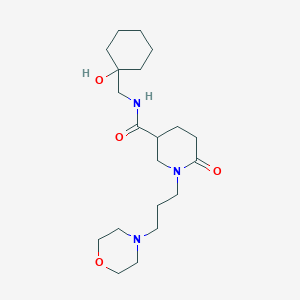 molecular formula C20H35N3O4 B6032636 N-[(1-hydroxycyclohexyl)methyl]-1-[3-(4-morpholinyl)propyl]-6-oxo-3-piperidinecarboxamide 