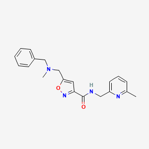 molecular formula C20H22N4O2 B6032637 5-{[benzyl(methyl)amino]methyl}-N-[(6-methyl-2-pyridinyl)methyl]-3-isoxazolecarboxamide 