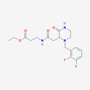 ethyl N-{[1-(2,3-difluorobenzyl)-3-oxo-2-piperazinyl]acetyl}-beta-alaninate