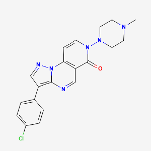 molecular formula C20H19ClN6O B6032650 3-(4-chlorophenyl)-7-(4-methyl-1-piperazinyl)pyrazolo[1,5-a]pyrido[3,4-e]pyrimidin-6(7H)-one 