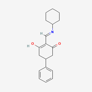 molecular formula C19H23NO2 B6032658 2-[(cyclohexylamino)methylene]-5-phenyl-1,3-cyclohexanedione 