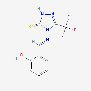 molecular formula C10H7F3N4OS B6032669 4-[(2-hydroxybenzylidene)amino]-5-(trifluoromethyl)-2,4-dihydro-3H-1,2,4-triazole-3-thione 