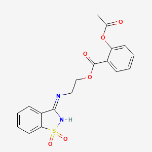 2-[(1,1-dioxido-1,2-benzisothiazol-3-yl)amino]ethyl 2-(acetyloxy)benzoate