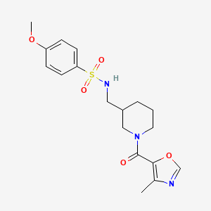 molecular formula C18H23N3O5S B6032691 4-methoxy-N-({1-[(4-methyl-1,3-oxazol-5-yl)carbonyl]-3-piperidinyl}methyl)benzenesulfonamide 