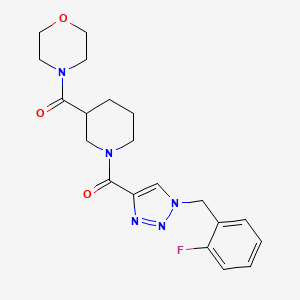 molecular formula C20H24FN5O3 B6032699 4-[(1-{[1-(2-fluorobenzyl)-1H-1,2,3-triazol-4-yl]carbonyl}-3-piperidinyl)carbonyl]morpholine 