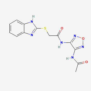 molecular formula C13H12N6O3S B6032703 N-[4-(acetylamino)-1,2,5-oxadiazol-3-yl]-2-(1H-benzimidazol-2-ylthio)acetamide 