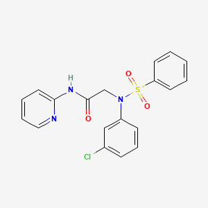 molecular formula C19H16ClN3O3S B6032715 N~2~-(3-chlorophenyl)-N~2~-(phenylsulfonyl)-N~1~-2-pyridinylglycinamide 