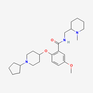 2-[(1-cyclopentyl-4-piperidinyl)oxy]-5-methoxy-N-[(1-methyl-2-piperidinyl)methyl]benzamide