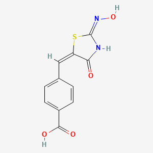 molecular formula C11H8N2O4S B6032754 4-{[2-(hydroxyimino)-4-oxo-1,3-thiazolidin-5-ylidene]methyl}benzoic acid 