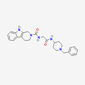molecular formula C26H31N5O2 B6032760 N-{2-[(1-benzyl-4-piperidinyl)amino]-2-oxoethyl}-1,3,4,9-tetrahydro-2H-beta-carboline-2-carboxamide 