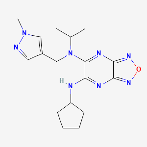 molecular formula C17H24N8O B6032779 N'-cyclopentyl-N-isopropyl-N-[(1-methyl-1H-pyrazol-4-yl)methyl][1,2,5]oxadiazolo[3,4-b]pyrazine-5,6-diamine 