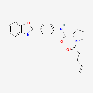 molecular formula C23H23N3O3 B6032795 N-[4-(1,3-benzoxazol-2-yl)phenyl]-1-(4-pentenoyl)prolinamide 