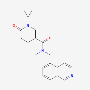 molecular formula C20H23N3O2 B6032810 1-cyclopropyl-N-(5-isoquinolinylmethyl)-N-methyl-6-oxo-3-piperidinecarboxamide 