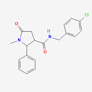 molecular formula C19H19ClN2O2 B6032812 N-(4-chlorobenzyl)-1-methyl-5-oxo-2-phenyl-3-pyrrolidinecarboxamide 