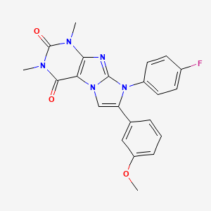 molecular formula C22H18FN5O3 B6032820 8-(4-fluorophenyl)-7-(3-methoxyphenyl)-1,3-dimethyl-1H-imidazo[2,1-f]purine-2,4(3H,8H)-dione 