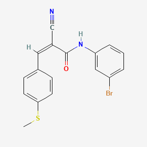 molecular formula C17H13BrN2OS B6032830 N-(3-bromophenyl)-2-cyano-3-[4-(methylthio)phenyl]acrylamide 
