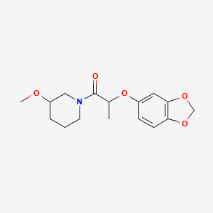 molecular formula C16H21NO5 B6032834 1-[2-(1,3-benzodioxol-5-yloxy)propanoyl]-3-methoxypiperidine 
