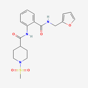 molecular formula C19H23N3O5S B6032850 N-(2-{[(2-furylmethyl)amino]carbonyl}phenyl)-1-(methylsulfonyl)-4-piperidinecarboxamide 