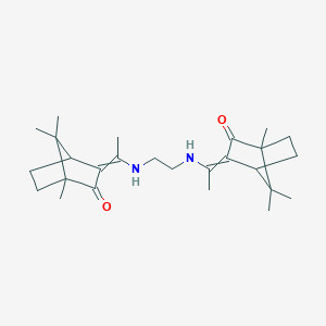 molecular formula C26H40N2O2 B6032860 3,3'-[1,2-ethanediylbis(imino-1-ethyl-1-ylidene)]bis(1,7,7-trimethylbicyclo[2.2.1]heptan-2-one) 