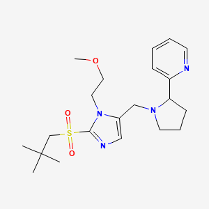 molecular formula C21H32N4O3S B6032864 2-(1-{[2-[(2,2-dimethylpropyl)sulfonyl]-1-(2-methoxyethyl)-1H-imidazol-5-yl]methyl}-2-pyrrolidinyl)pyridine 