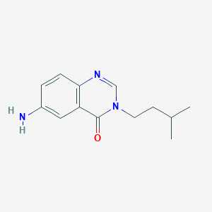 molecular formula C13H17N3O B603288 6-amino-3-(3-methylbutyl)quinazolin-4(3H)-one CAS No. 900513-17-9