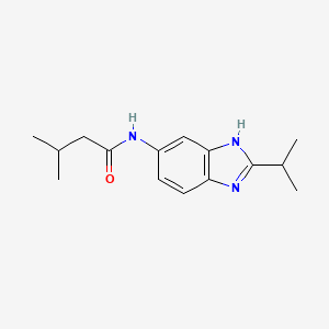 molecular formula C15H21N3O B603290 N-(2-isopropyl-1H-benzimidazol-6-yl)-3-methylbutanamide CAS No. 1676069-03-6