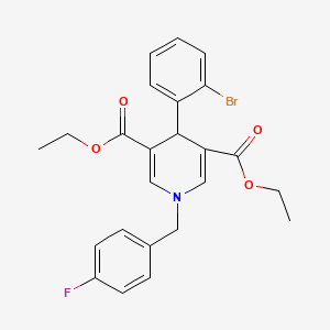 molecular formula C24H23BrFNO4 B6032987 diethyl 4-(2-bromophenyl)-1-(4-fluorobenzyl)-1,4-dihydro-3,5-pyridinedicarboxylate 