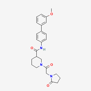 molecular formula C25H29N3O4 B6032991 N-(3'-methoxy-4-biphenylyl)-1-[(2-oxo-1-pyrrolidinyl)acetyl]-3-piperidinecarboxamide 