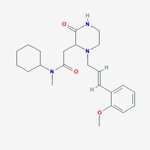 molecular formula C23H33N3O3 B6033004 N-cyclohexyl-2-{1-[(2E)-3-(2-methoxyphenyl)-2-propen-1-yl]-3-oxo-2-piperazinyl}-N-methylacetamide 