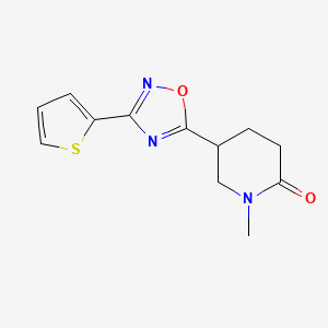 molecular formula C12H13N3O2S B6033006 1-methyl-5-[3-(2-thienyl)-1,2,4-oxadiazol-5-yl]-2-piperidinone 