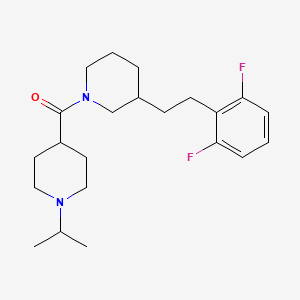 molecular formula C22H32F2N2O B6033012 3-[2-(2,6-difluorophenyl)ethyl]-1-[(1-isopropyl-4-piperidinyl)carbonyl]piperidine 