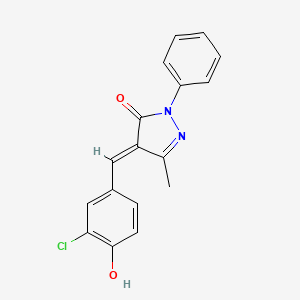 molecular formula C17H13ClN2O2 B6033034 4-(3-chloro-4-hydroxybenzylidene)-5-methyl-2-phenyl-2,4-dihydro-3H-pyrazol-3-one 