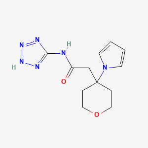 molecular formula C12H16N6O2 B603304 2-[4-(1H-pyrrol-1-yl)tetrahydro-2H-pyran-4-yl]-N-(2H-tetrazol-5-yl)acetamide CAS No. 1630824-47-3