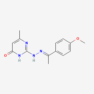 molecular formula C14H16N4O2 B6033049 1-(4-methoxyphenyl)ethanone (4-hydroxy-6-methyl-2-pyrimidinyl)hydrazone 