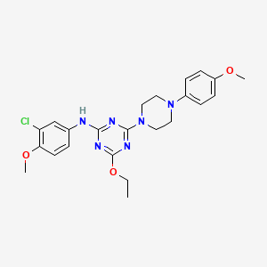 N-(3-chloro-4-methoxyphenyl)-4-ethoxy-6-[4-(4-methoxyphenyl)-1-piperazinyl]-1,3,5-triazin-2-amine