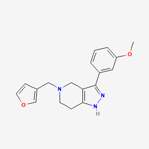 molecular formula C18H19N3O2 B6033076 5-(3-furylmethyl)-3-(3-methoxyphenyl)-4,5,6,7-tetrahydro-1H-pyrazolo[4,3-c]pyridine 