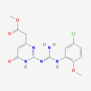 methyl (2-{[[(5-chloro-2-methoxyphenyl)amino](imino)methyl]amino}-6-oxo-3,6-dihydro-4-pyrimidinyl)acetate