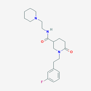 molecular formula C21H30FN3O2 B6033103 1-[2-(3-fluorophenyl)ethyl]-6-oxo-N-[2-(1-piperidinyl)ethyl]-3-piperidinecarboxamide 
