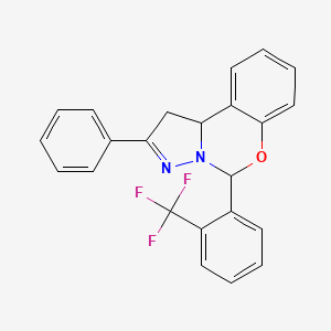 molecular formula C23H17F3N2O B6033108 2-phenyl-5-[2-(trifluoromethyl)phenyl]-1,10b-dihydropyrazolo[1,5-c][1,3]benzoxazine 